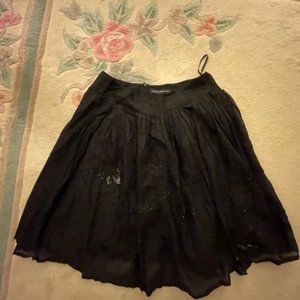 French Connection Black Cotton Skirt with Beading and Sequins Size 12 Price Drop